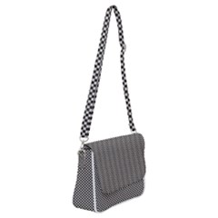 Small Black And White Watercolor Checkerboard Chess Shoulder Bag With Back Zipper