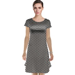 Small Black And White Watercolor Checkerboard Chess Cap Sleeve Nightdress by PodArtist