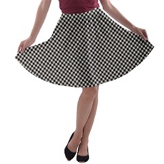 Small Black And White Watercolor Checkerboard Chess A-line Skater Skirt