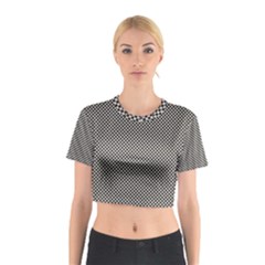 Small Black And White Watercolor Checkerboard Chess Cotton Crop Top by PodArtist