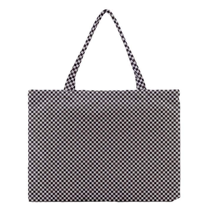 Small Black and White Watercolor Checkerboard Chess Medium Tote Bag