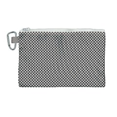 Small Black And White Watercolor Checkerboard Chess Canvas Cosmetic Bag (large)