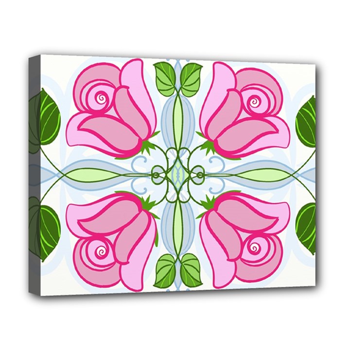 Figure roses flowers-ornament Deluxe Canvas 20  x 16  (Stretched)