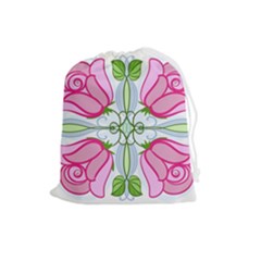 Figure Roses Flowers-ornament Drawstring Pouch (large)