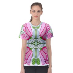 Figure Roses Flowers-ornament Women s Sport Mesh Tee