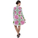 Figure roses flowers-ornament Long Sleeve Chiffon Shirt Dress View2