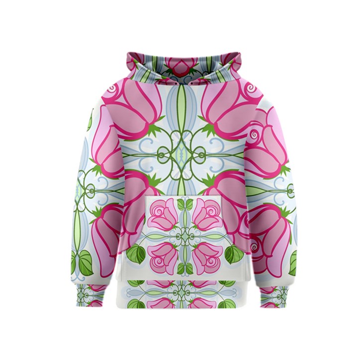 Figure roses flowers-ornament Kids  Pullover Hoodie