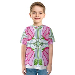 Figure Roses Flowers-ornament Kids  Sport Mesh Tee