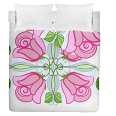 Figure Roses Flowers-ornament Duvet Cover Double Side (queen Size)