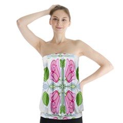 Figure Roses Flowers-ornament Strapless Top