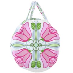 Figure Roses Flowers-ornament Giant Round Zipper Tote