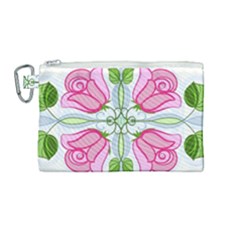 Figure Roses Flowers-ornament Canvas Cosmetic Bag (medium)