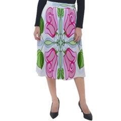 Figure Roses Flowers-ornament Classic Velour Midi Skirt 