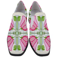 Figure Roses Flowers-ornament Women Slip On Heel Loafers