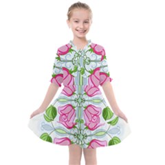 Figure Roses Flowers-ornament Kids  All Frills Chiffon Dress