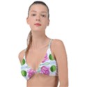 Figure roses flowers-ornament Knot Up Bikini Top View1