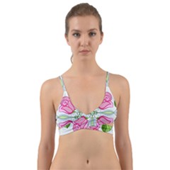 Figure Roses Flowers-ornament Wrap Around Bikini Top