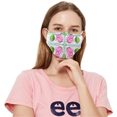 Figure Roses Flowers-ornament Fitted Cloth Face Mask (adult)