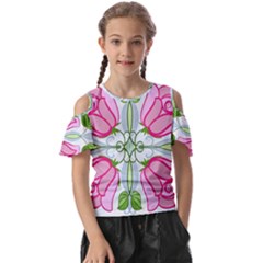 Figure Roses Flowers-ornament Kids  Butterfly Cutout Tee