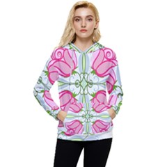 Figure Roses Flowers-ornament Women s Lightweight Drawstring Hoodie