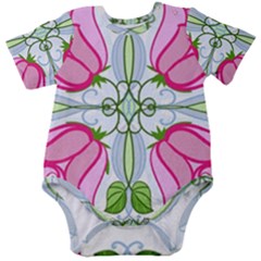 Figure Roses Flowers-ornament Baby Short Sleeve Onesie Bodysuit