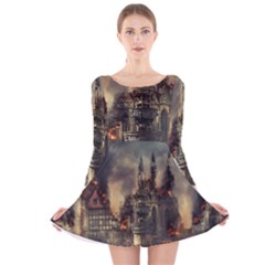 Braunschweig-city-lower-saxony Long Sleeve Velvet Skater Dress