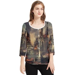 Braunschweig-city-lower-saxony Chiffon Quarter Sleeve Blouse