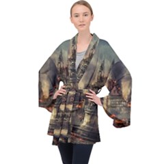 Braunschweig-city-lower-saxony Long Sleeve Velvet Kimono 