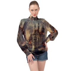 Braunschweig-city-lower-saxony High Neck Long Sleeve Chiffon Top