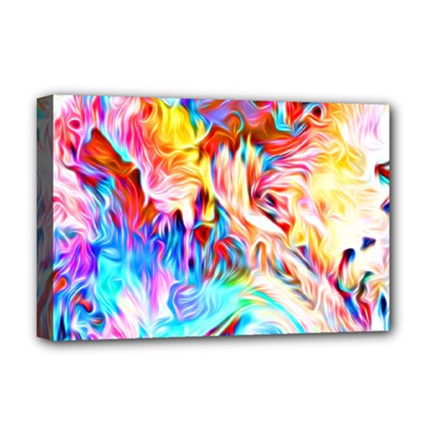 Background-drips-fluid-colorful- Deluxe Canvas 18  X 12  (stretched) by Jancukart