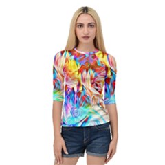 Background-drips-fluid-colorful- Quarter Sleeve Raglan Tee