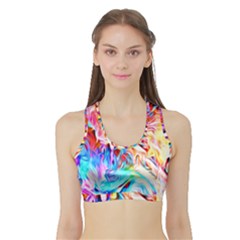 Background-drips-fluid-colorful- Sports Bra With Border