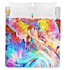 Background-drips-fluid-colorful- Duvet Cover Double Side (queen Size) by Jancukart