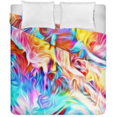 Background-drips-fluid-colorful- Duvet Cover Double Side (california King Size) by Jancukart