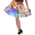 Background-drips-fluid-colorful- A-line Skater Skirt View2