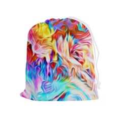 Background-drips-fluid-colorful- Drawstring Pouch (xl) by Jancukart