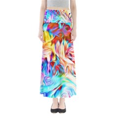 Background-drips-fluid-colorful- Full Length Maxi Skirt