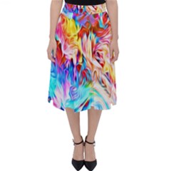 Background-drips-fluid-colorful- Classic Midi Skirt by Jancukart