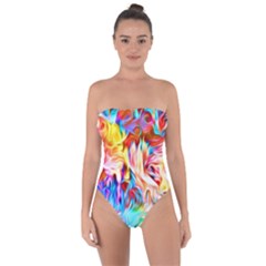 Background-drips-fluid-colorful- Tie Back One Piece Swimsuit