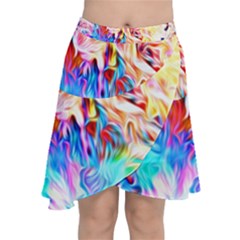 Background-drips-fluid-colorful- Chiffon Wrap Front Skirt