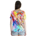 Background-drips-fluid-colorful- V-Neck Flutter Sleeve Top View2