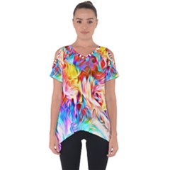 Background-drips-fluid-colorful- Cut Out Side Drop Tee by Jancukart