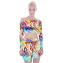 Background-drips-fluid-colorful- Off Shoulder Top with Mini Skirt Set View1