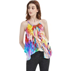 Background-drips-fluid-colorful- Flowy Camisole Tank Top