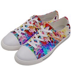 Background-drips-fluid-colorful- Men s Low Top Canvas Sneakers by Jancukart