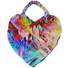 Background-drips-fluid-colorful- Giant Heart Shaped Tote