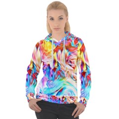 Background-drips-fluid-colorful- Women s Overhead Hoodie