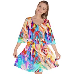 Background-drips-fluid-colorful- Velour Kimono Dress