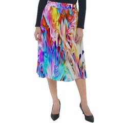 Background-drips-fluid-colorful- Classic Velour Midi Skirt 