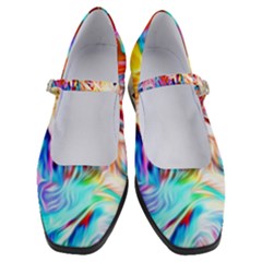 Background-drips-fluid-colorful- Women s Mary Jane Shoes